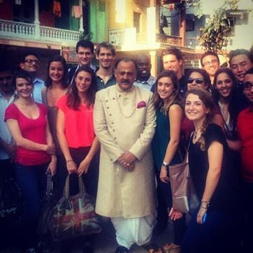 With French delegates who saw him during a shoot. (Instagram) With French delegates who saw him during a shoot. (Instagram)