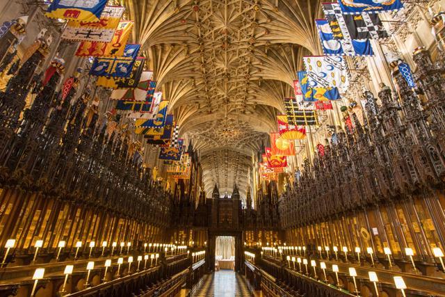 A general view shows the choir in St George's Chapel at Windsor Castle. (AFP)