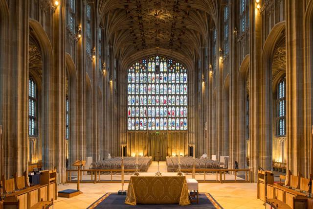A general view shows the nave in St George's Chapel at Windsor Castle. (AFP)