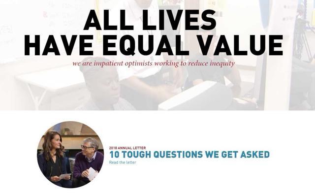 A screenshot of the homepage of Bill and Melinda Gates’ website. A screenshot of the homepage of Bill and Melinda Gates’ website.