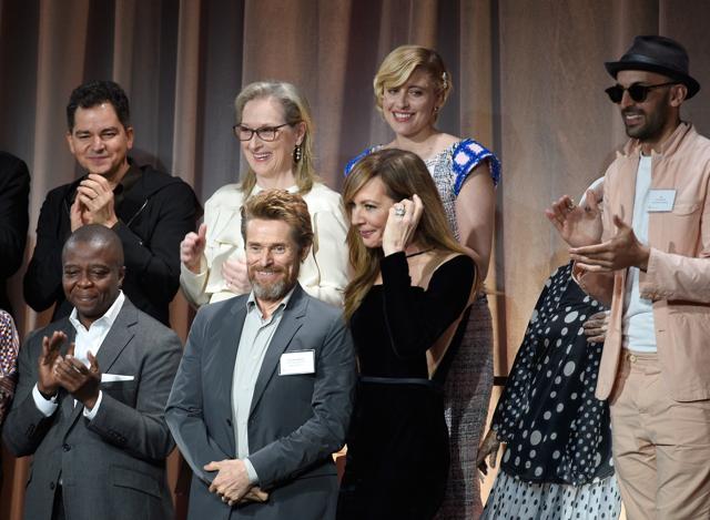 Actors Willem Dafoe, Meryl Streep, Allison Janney, actor/director Greta Gerwig and director JR attend the 90th Annual Academy Awards Nominee Luncheon at The Beverly Hilton Hotel. (AFP) Actors Willem Dafoe, Meryl Streep, Allison Janney, actor/director Greta Gerwig and director JR attend the 90th Annual Academy Awards Nominee Luncheon at The Beverly Hilton Hotel. (AFP)