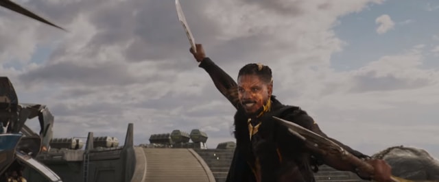 Michael B Jordan as Killmonger in Black Panther.