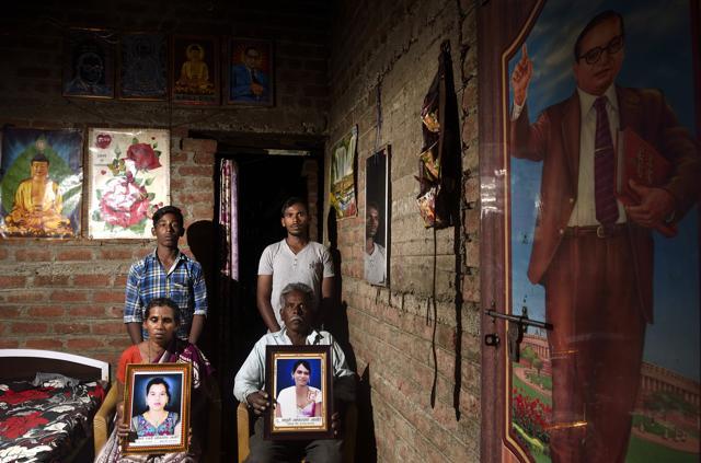 The Asodes lost their two daughters in a span of three months. Madhuri, 24, and Swati, 21, committed suicide by consuming pesticide in October 2017 and January 2018, worried about how their family would make ends meet. (Anshuman Poyrekar/HT Photo) The Asodes lost their two daughters in a span of three months. Madhuri, 24, and Swati, 21, committed suicide by consuming pesticide in October 2017 and January 2018, worried about how their family would make ends meet. (Anshuman Poyrekar/HT Photo)