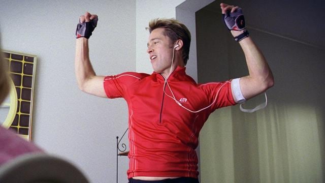 Brad Pitt in a still from Burn After Reading.