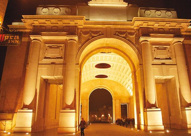 The Menin Gate is at one side of Ypres. It is a memorial to the war dead and, has etched on its walls the names of those who fell in battle during WW I (Shoejoy) The Menin Gate is at one side of Ypres. It is a memorial to the war dead and, has etched on its walls the names of those who fell in battle during WW I (Shoejoy)