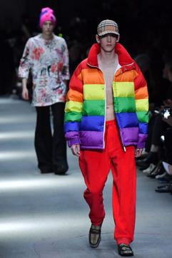 Models present creations from the Burberry collection during their catwalk show on the second day of London Fashion Week Autumn/Winter 2018. (AFP)