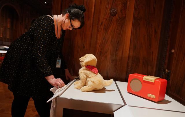 A companion pet dog which is part of the Access+Ability exhibit. The robotic pet can be therapeutic for people with conditions such as dementia and autism. (AFP)