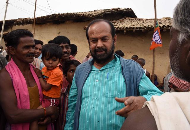 Ashok Panigrahi, a former Bijepur BJD legislator, joined the BJP to contest the bypoll after he was denied a ruling party ticket. (Arabinda Mahapatra)