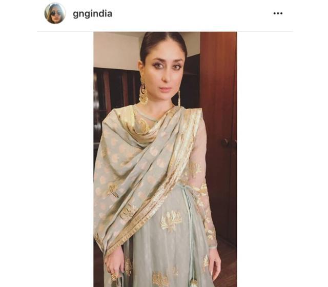 Kareena wore polki chandbaalis and a matching ring from Khurana Jewellery House. (Instagram/ GlitzNGlamIndia)