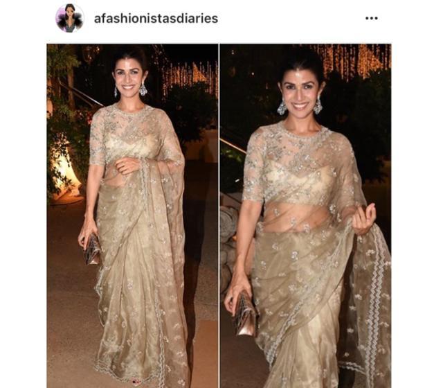 Nimrat’s saree was feminine and perfectly lent to quintessential spring and summer looks. (Instagram/ afashionistasdiaries)