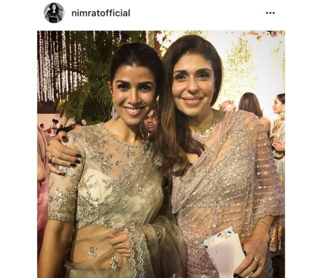 Nimrat chose vintage diamond earrings from Kajal Fabiani to complete her look. (Instagram/ Nimrat Kaur)