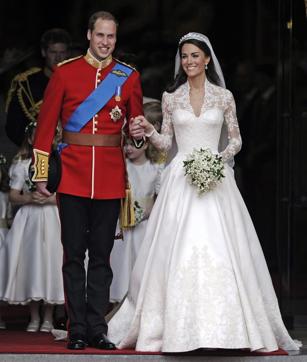 Britain's Prince William and his wife Kate, Duchess of Cambridge stand outside Westminster Abbey after their Royal Wedding in London. (AP) Britain's Prince William and his wife Kate, Duchess of Cambridge stand outside Westminster Abbey after their Royal Wedding in London. (AP)