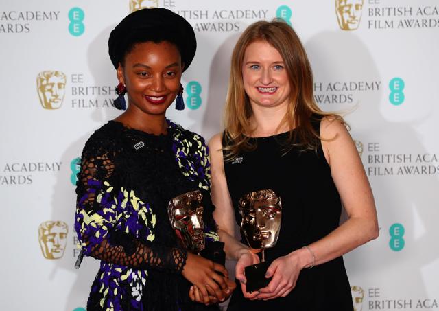 Rungano Nyoni and Emily Morgan hold their awards for an Outstanding Debut by A British Writer, Director or Producer for I Am Not A Witch at the British Academy of Film and Television Awards (BAFTA). (REUTERS) Rungano Nyoni and Emily Morgan hold their awards for an Outstanding Debut by A British Writer, Director or Producer for I Am Not A Witch at the British Academy of Film and Television Awards (BAFTA). (REUTERS)