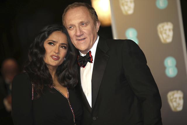 Actress Salma Hayek and husband Francois-Henri Pinault pose for photographers. (Vianney Le Caer/Invision/AP) Actress Salma Hayek and husband Francois-Henri Pinault pose for photographers. (Vianney Le Caer/Invision/AP)