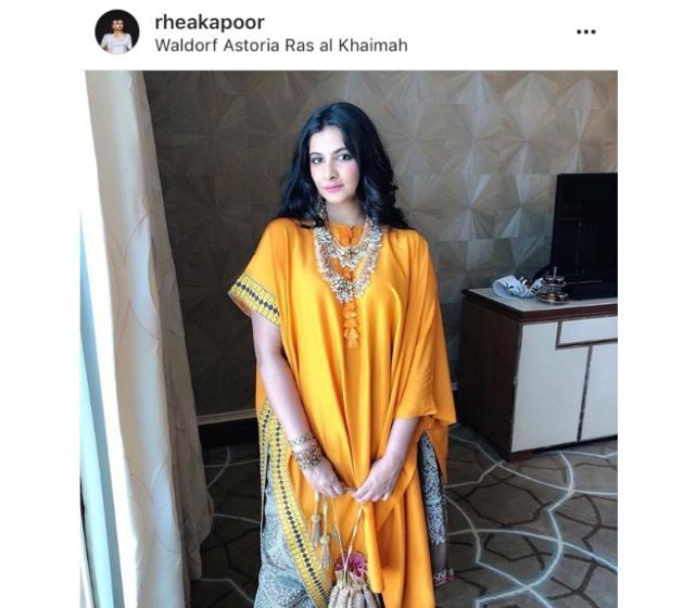 Rhea Kapoor in Anamika Khanna. (Instagram/ rheakapoor) Rhea Kapoor in Anamika Khanna. (Instagram/ rheakapoor)