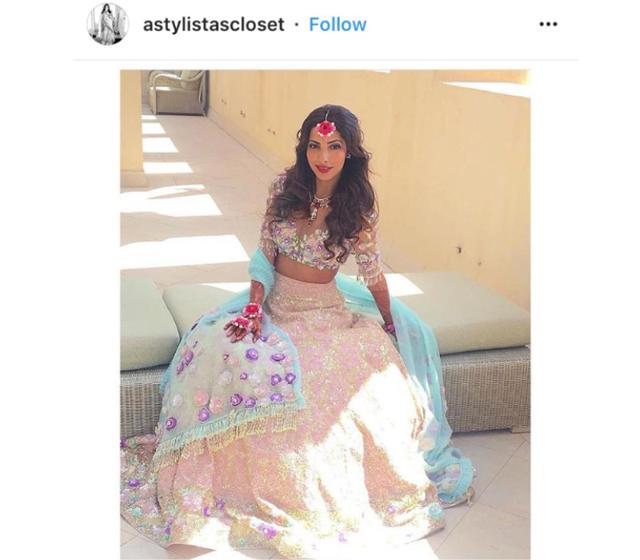 Antra Motiwala in Manish Malhotra. (Instagram/ astylistscloset) Antra Motiwala in Manish Malhotra. (Instagram/ astylistscloset)