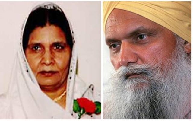 Jassi’s mother Malkiat Kaur and uncle Surjeet Singh (HT File)