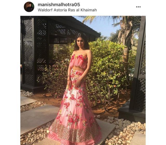 Khushi Kapoor in Manish Malhotra. (Instagram/ manishmalhotra05) Khushi Kapoor in Manish Malhotra. (Instagram/ manishmalhotra05)