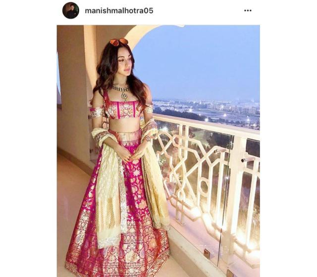Kiara Advani in Manish Malhotra. (Instagram/ manishmalhotra05) Kiara Advani in Manish Malhotra. (Instagram/ manishmalhotra05)