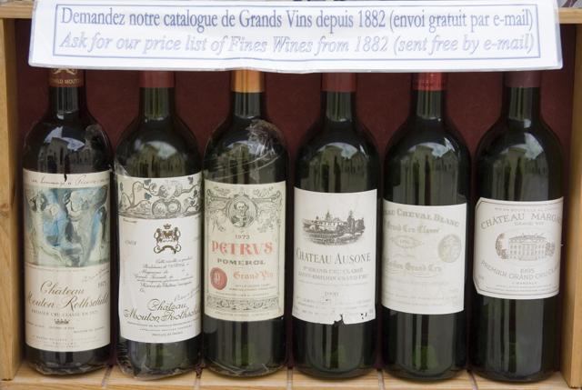 French wine price sale list