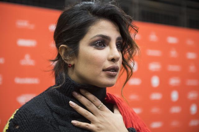 Priyanka Chopra speaks to reporters at the premiere of the film A Kid Like Jake at Eccles Theatre during the Sundance Film Festival. (Arthur Mola/Invision/AP)