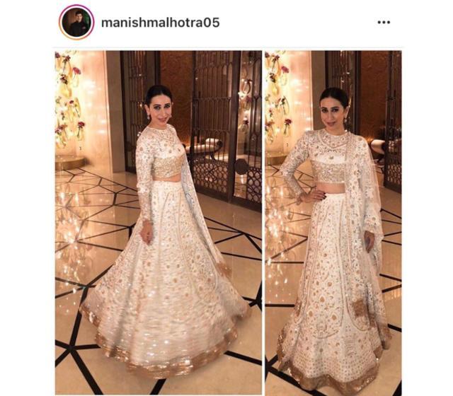 Whoever said white was boring never saw Karisma Kapoor’s Manish Malhotra creation. (Instagram/ manishmalhotra05)