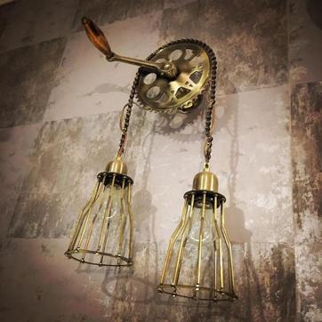 Quirky, everyday objects can be designed into lampshades, like this cycle crankset.