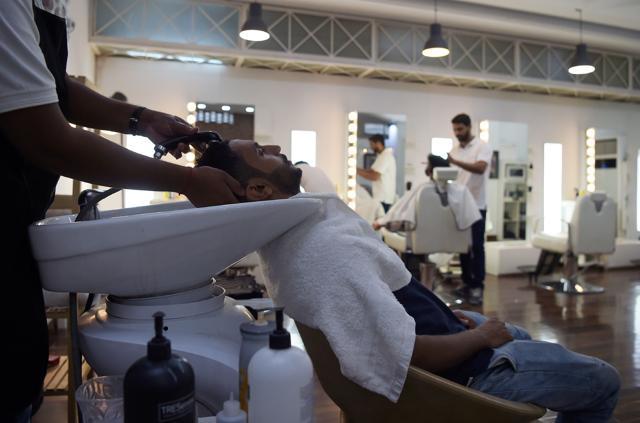 A growing number of male patrons are set on revamping their style. (AFP)