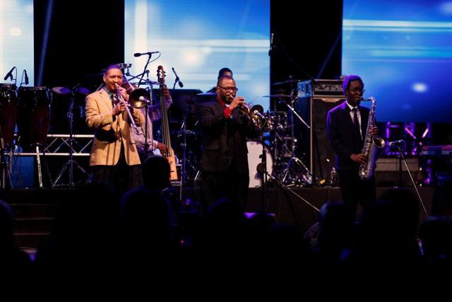 A band performs during the jazz festival in Riyadh, Saudi Arabia. (Reuters Photo) A band performs during the jazz festival in Riyadh, Saudi Arabia. (Reuters Photo)