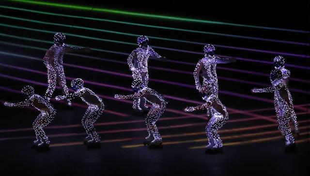Performers during the 2018 Winter Olympics closing ceremony. (REUTERS) Performers during the 2018 Winter Olympics closing ceremony. (REUTERS)