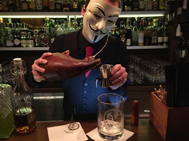 A bartender makes a cocktail at AnonymouS bar. (www.anonymousbar.cz) A bartender makes a cocktail at AnonymouS bar. (www.anonymousbar.cz)