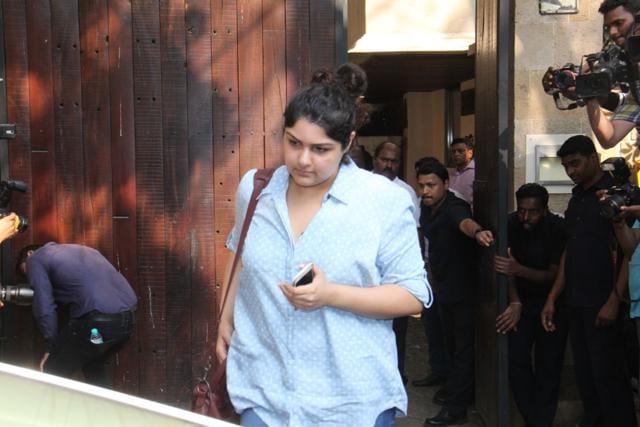 Boney Kapoor’s daughter Anshula at Anil Kapoor’s residence. (HT Photo) Boney Kapoor’s daughter Anshula at Anil Kapoor’s residence. (HT Photo)