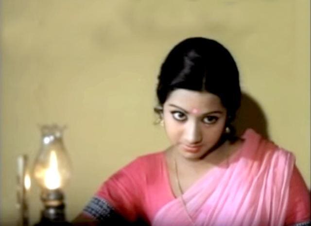 In 16 Vayadhinile, Sridevi plays a jilted woman stuck between two men. In 16 Vayadhinile, Sridevi plays a jilted woman stuck between two men.