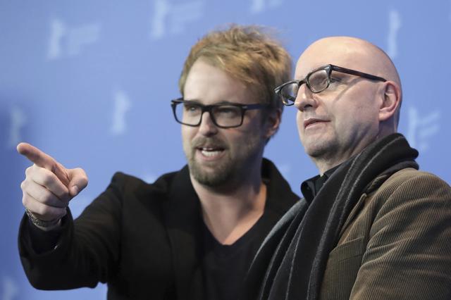 Actor Joshua Leonard and director Steven Soderbergh, during a photo call for the movie Unsane. (AP)