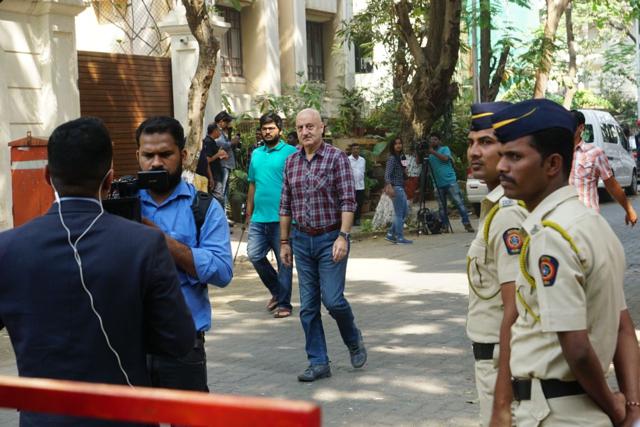 Anupam Kher at Anil Kapoor’s residence..