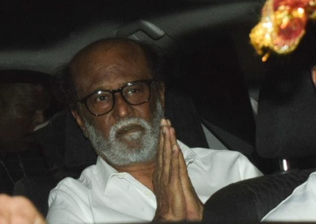 Mumbai: Actor Rajinikanth arrives at actor Anil Kapoor's residence. (IANS) Mumbai: Actor Rajinikanth arrives at actor Anil Kapoor's residence. (IANS)