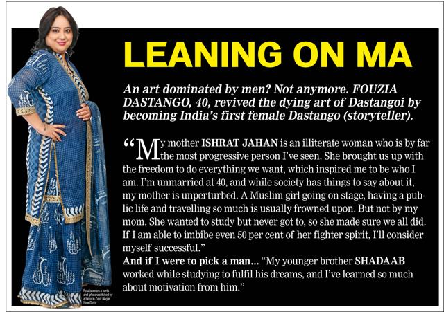 Fouzia Dastango is inspired by her mother’s progressive thinking. She wears a kurta and gharara stitched by a tailor in Zakir Nagar, New Delhi Fouzia Dastango is inspired by her mother’s progressive thinking. She wears a kurta and gharara stitched by a tailor in Zakir Nagar, New Delhi
