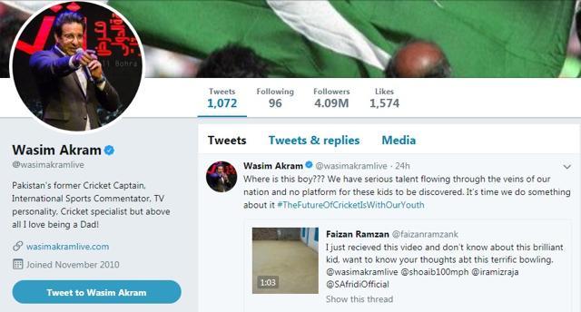 Wasim Akram has shared the video on his handle and has called for talent to be identified. (Twitter) Wasim Akram has shared the video on his handle and has called for talent to be identified. (Twitter)