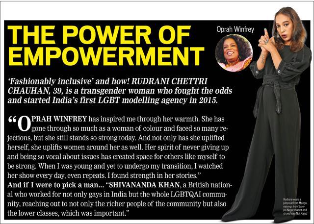 Rudrani Chettri Chauhan is inspired by Oprah Winfrey’s resilience. She wears a jumpsuit from Mango, earrings from Sarojini Nagar market and shoes from Not Rated Rudrani Chettri Chauhan is inspired by Oprah Winfrey’s resilience. She wears a jumpsuit from Mango, earrings from Sarojini Nagar market and shoes from Not Rated