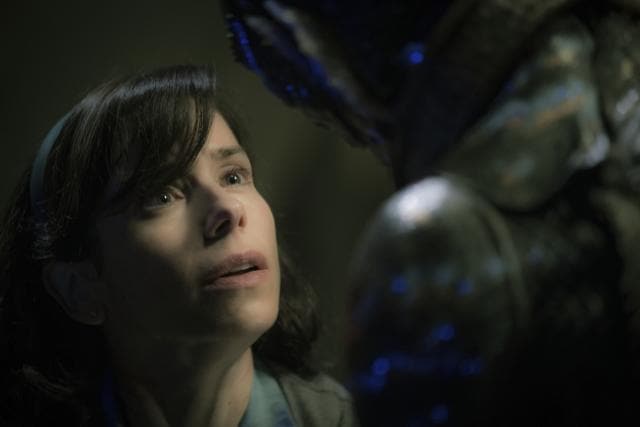 This image released by Fox Searchlight Pictures shows Sally Hawkins, left, and Doug Jones in a scene from the film The Shape of Water, which is nominated for an Oscar for best picture. (AP) This image released by Fox Searchlight Pictures shows Sally Hawkins, left, and Doug Jones in a scene from the film The Shape of Water, which is nominated for an Oscar for best picture. (AP)