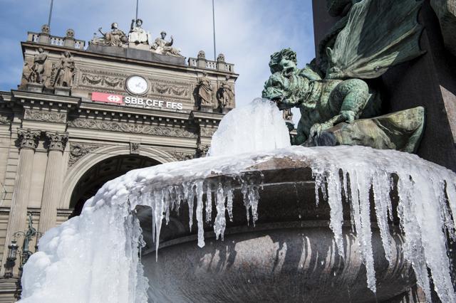 The icy Alfred Escher fountain is pictured in Zurich, Switzerland, on February 28, 2018. An extreme Siberian cold snap sweeping across Europe is claiming lives in Poland and Romania, but also dusted the ancient ruins of Pompeii with snow on Tuesday and prompted Amsterdam authorities to prepare the city's iconic canals for ice-skaters. (AP) The icy Alfred Escher fountain is pictured in Zurich, Switzerland, on February 28, 2018. An extreme Siberian cold snap sweeping across Europe is claiming lives in Poland and Romania, but also dusted the ancient ruins of Pompeii with snow on Tuesday and prompted Amsterdam authorities to prepare the city's iconic canals for ice-skaters. (AP)