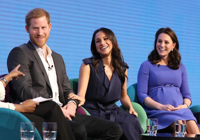(L-R) Britain's Prince Harry, his fiancee US actress Meghan Markle and Britain's Catherine, Duchess of Cambridge attend the first annual Royal Foundation Forum on February 28, 2018 in London. (AFP Photo) (L-R) Britain's Prince Harry, his fiancee US actress Meghan Markle and Britain's Catherine, Duchess of Cambridge attend the first annual Royal Foundation Forum on February 28, 2018 in London. (AFP Photo)