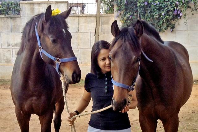 Rasika Reddy, track work rider and horsebreaker (HT PHOTO) Rasika Reddy, track work rider and horsebreaker (HT PHOTO)