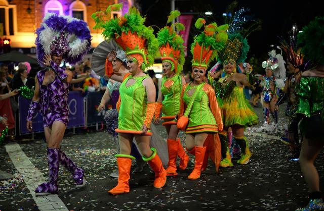 People participate in the annual Gay and Lesbian Mardi Gras parade. (AFP/Saeed Khan) People participate in the annual Gay and Lesbian Mardi Gras parade. (AFP/Saeed Khan)