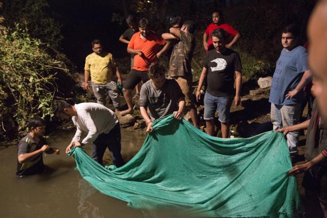 Rescue operations underway on Sunday night. (Photo courtesy: RAWW)