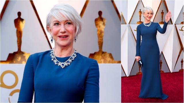Helen Mirren at the Oscars. Helen Mirren at the Oscars.