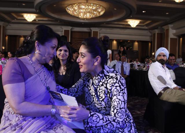 Sharmila Tagore with Kareena Kapoor Khan at an event in Mumbai. (Satish Bate / HT Photo)