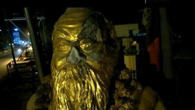 A statue of social reformer EVR Ramasamy, popularly known as Periyar, was vandalised in Tamil Nadu on Tuesday. (ANI)