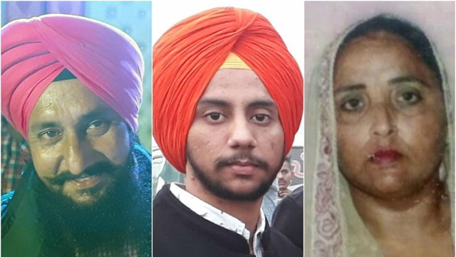 The deceased Sukhdev Singh (left), 50, who worked as a security guard in a factory, his wife Gurmeet Kaur, 48, and son Harjot Singh, 25. (Family Album) The deceased Sukhdev Singh (left), 50, who worked as a security guard in a factory, his wife Gurmeet Kaur, 48, and son Harjot Singh, 25. (Family Album)