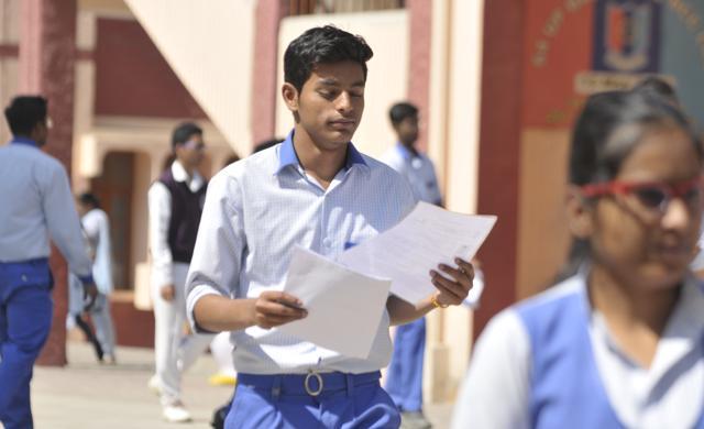 Students of CBSE board Class 12 coming out after appearing in their physics paper at Cathedral school in Lucknow on Wednesday. (Deepak Gupta/Hindustan Times) Students of CBSE board Class 12 coming out after appearing in their physics paper at Cathedral school in Lucknow on Wednesday. (Deepak Gupta/Hindustan Times)